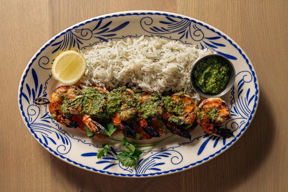 Ema signature dishes Grilled Oishii Shrimp Kebab
Slagel Farms Short Rib
Hot Honey Halloumi